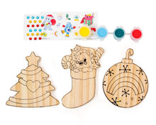 Cargar imagen en el visor de la galería, Care Bears Paint Your Own Wood Christmas Bears 3pk
