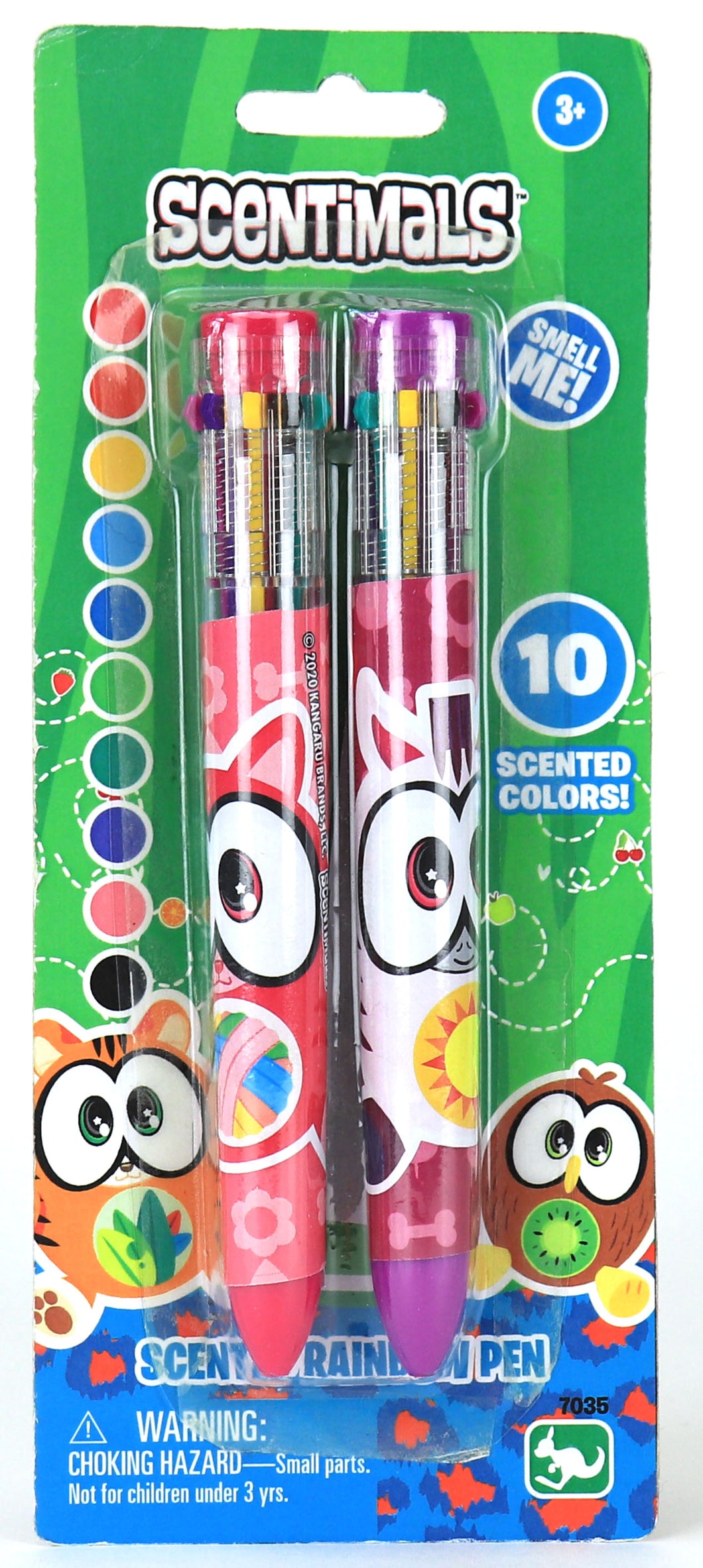 Scentimals 2ct 10 Color Rainbow Pen-  Pink & Purple Barrel Pens