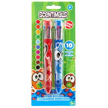 Load image into Gallery viewer, Scentimals 2ct 10 Color Rainbow Pen- Red &amp; Blue Barrel Pens
