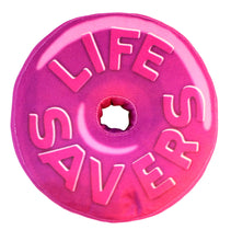 Load image into Gallery viewer, LIFESAVERS Purple Round Pillow with Hole
