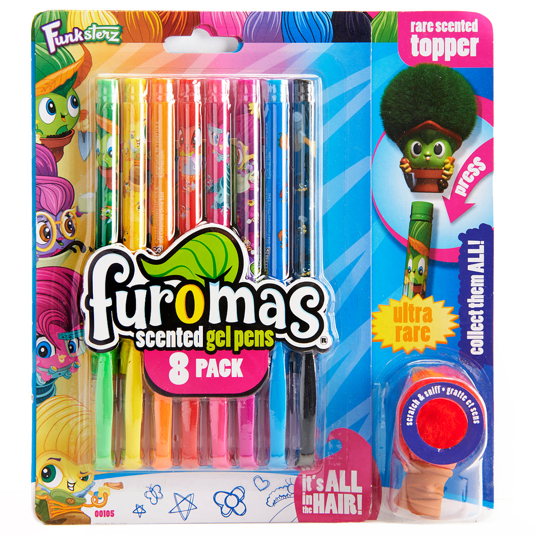 Furomas Scented 8pack Gel Pens with Character Pen Topper